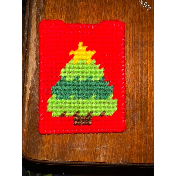 Christmas Gift Card Holder – Hand Sewn Red Christmas Tree– Holiday Gift - Picture 1 of 3